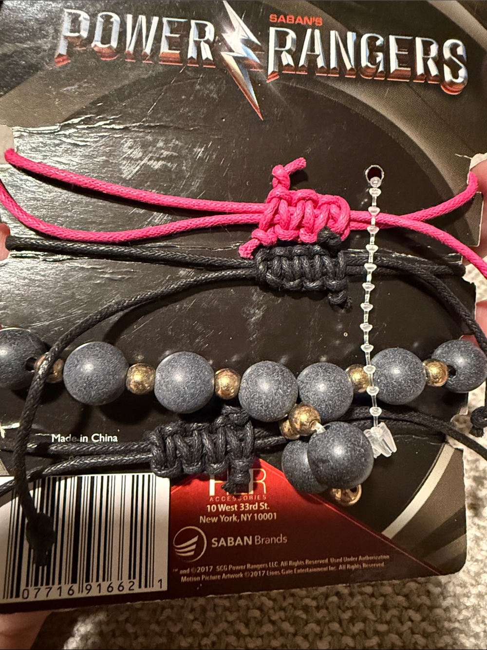 Power Rangers Pink Ranger Bracelet Set - Pink & Black - Picture 3 of 3